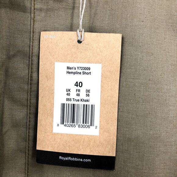 ROYAL ROBBINS Men's Hempline Shorts Size 40 Tan True Khaki 10" Inseam NWT - Picture 12 of 16